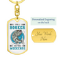 Im A Hooker On The Weekends Fishing Keychain Stainless Steel or 18k Gold Dog Tag Keyring-Express Your Love Gifts