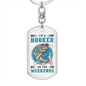 Im A Hooker On The Weekends Fishing Keychain Stainless Steel or 18k Gold Dog Tag Keyring-Express Your Love Gifts
