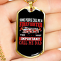 Important Call Me Dad Firefighter Gift Stainless Steel or 18k Gold Dog Tag 24" Chain-Express Your Love Gifts