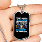 Impossible For The Ungrateful Trucker Dog Tag Stainless Steel or 18k Gold 24" Chain-Express Your Love Gifts