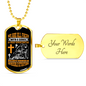 Impossible Situations Christian Necklace Stainless Steel or 18k Gold Dog Tag 24" Chain-Express Your Love Gifts