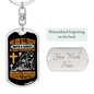 Impossible Situations Keychain Stainless Steel or 18k Gold Dog Tag Keyring-Express Your Love Gifts