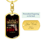 In Case Of Emergency Swivel Keychain Dog Tag Stainless Steel or 18k Gold-Express Your Love Gifts
