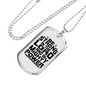In Mighty Power Black Christian Necklace Stainless Steel or 18k Gold Dog Tag 24" Chain-Express Your Love Gifts
