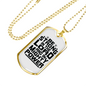 In Mighty Power Black Christian Necklace Stainless Steel or 18k Gold Dog Tag 24" Chain-Express Your Love Gifts