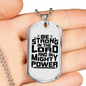 In Mighty Power Black Christian Necklace Stainless Steel or 18k Gold Dog Tag 24" Chain-Express Your Love Gifts