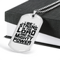 In Mighty Power Black Christian Necklace Stainless Steel or 18k Gold Dog Tag 24" Chain-Express Your Love Gifts