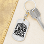 In Mighty Power Keychain Stainless Steel or 18k Gold Dog Tag Keyring-Express Your Love Gifts