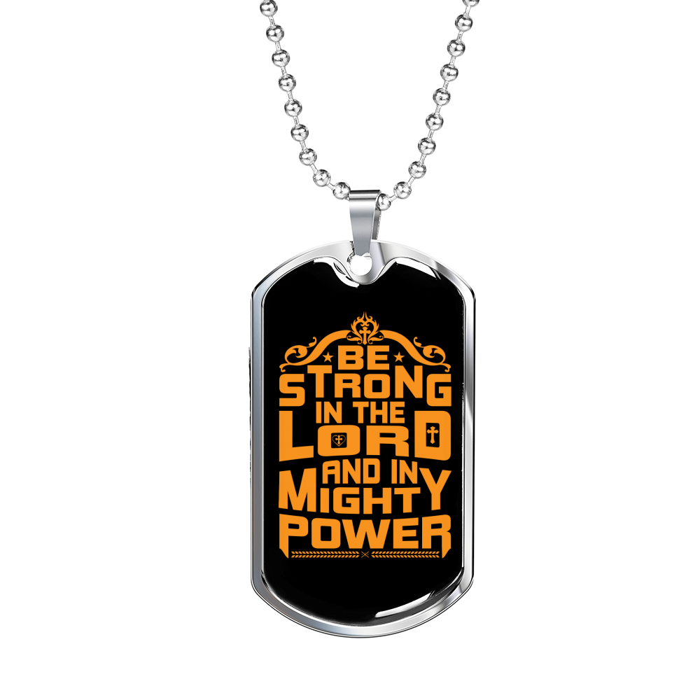 In Mighty Power Necklace Stainless Steel or 18k Gold Dog Tag 24" Chain-Express Your Love Gifts