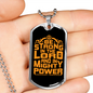 In Mighty Power Necklace Stainless Steel or 18k Gold Dog Tag 24" Chain-Express Your Love Gifts