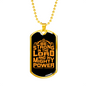 In Mighty Power Necklace Stainless Steel or 18k Gold Dog Tag 24" Chain-Express Your Love Gifts