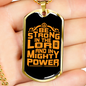 In Mighty Power Necklace Stainless Steel or 18k Gold Dog Tag 24" Chain-Express Your Love Gifts