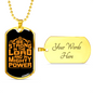 In Mighty Power Necklace Stainless Steel or 18k Gold Dog Tag 24" Chain-Express Your Love Gifts