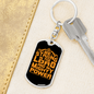 In Mighty Power Orange Keychain Stainless Steel or 18k Gold Dog Tag Keyring-Express Your Love Gifts