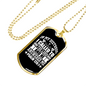 In My Distress I Called Christian Necklace Stainless Steel or 18k Gold Dog Tag 24" Chain-Express Your Love Gifts
