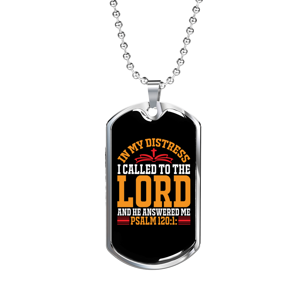 In My Distress Lord Christian Necklace Stainless Steel or 18k Gold Dog Tag 24" Chain-Express Your Love Gifts