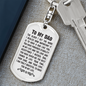 In My Life Dad Keychain Stainless Steel or 18k Gold Dog Tag Keyring-Express Your Love Gifts