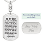 In My Life Dad Keychain Stainless Steel or 18k Gold Dog Tag Keyring-Express Your Love Gifts