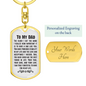 In My Life Dad Keychain Stainless Steel or 18k Gold Dog Tag Keyring-Express Your Love Gifts