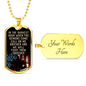In The Darkest Hour Necklace Stainless Steel or 18k Gold Dog Tag 24" Chain-Express Your Love Gifts