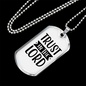 In The Lord Trust Christian Necklace Stainless Steel or 18k Gold Dog Tag 24" Chain-Express Your Love Gifts