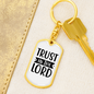 In The Lord Trust Keychain Stainless Steel or 18k Gold Dog Tag Keyring-Express Your Love Gifts