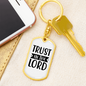 In The Lord Trust Keychain Stainless Steel or 18k Gold Dog Tag Keyring-Express Your Love Gifts