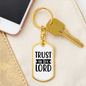 In The Lord Trust Keychain Stainless Steel or 18k Gold Dog Tag Keyring-Express Your Love Gifts