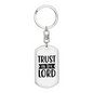 In The Lord Trust Keychain Stainless Steel or 18k Gold Dog Tag Keyring-Express Your Love Gifts