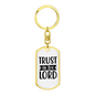 In The Lord Trust Keychain Stainless Steel or 18k Gold Dog Tag Keyring-Express Your Love Gifts