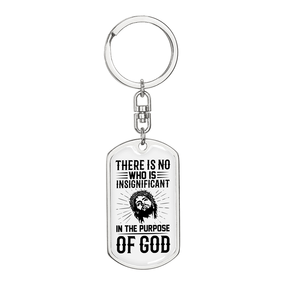 In The Purpose Of God Keychain Stainless Steel or 18k Gold Dog Tag Keyring-Express Your Love Gifts
