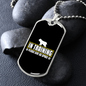 In Training Necklace Stainless Steel or 18k Gold Dog Tag 24" Chain-Express Your Love Gifts