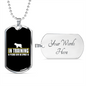 In Training Necklace Stainless Steel or 18k Gold Dog Tag 24" Chain-Express Your Love Gifts