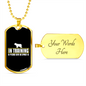 In Training Necklace Stainless Steel or 18k Gold Dog Tag 24" Chain-Express Your Love Gifts