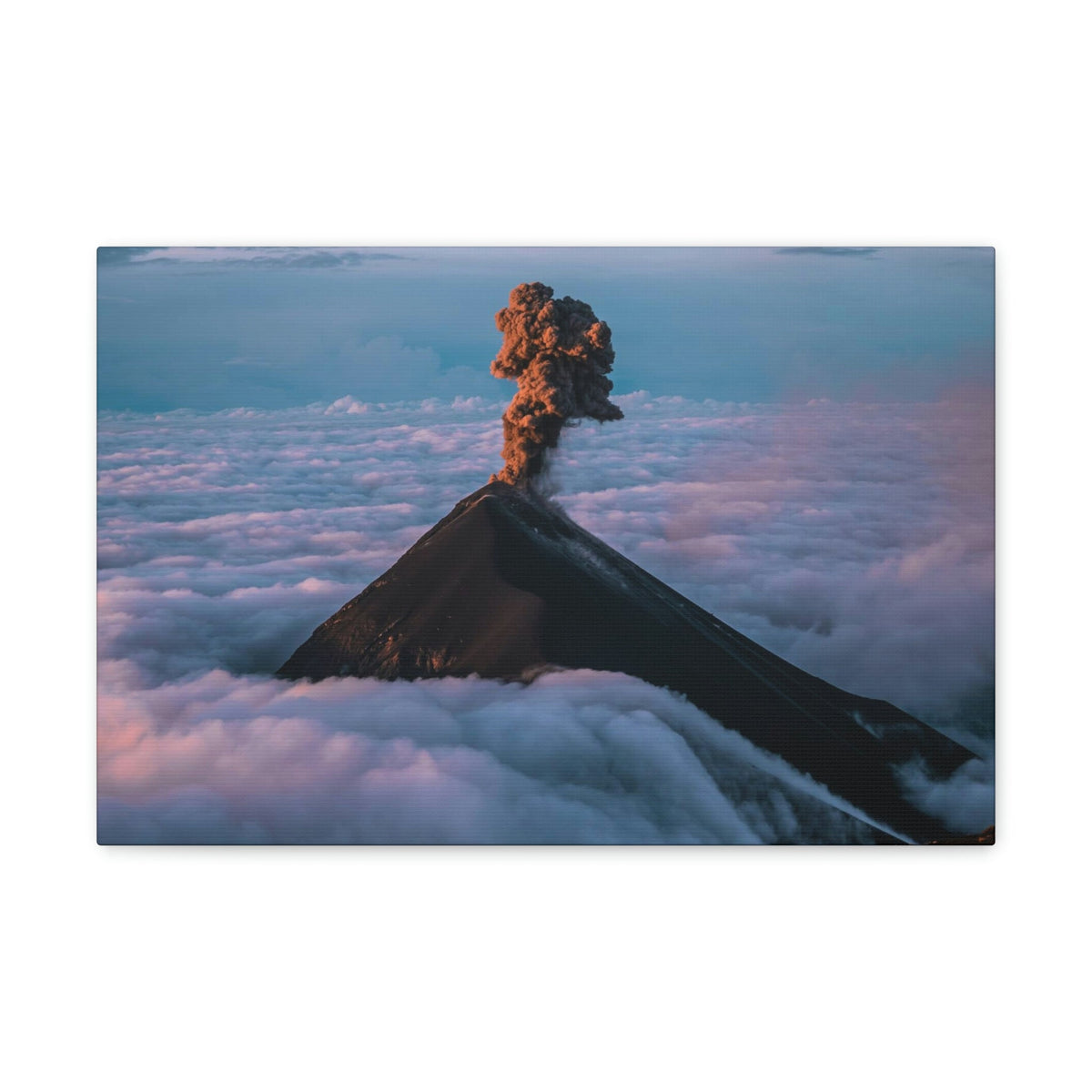 Incredible Erupting Volcano Scene Beautiful Phenomenal and Breathtaking Beauty Nature Scene Big Volcano and Clouds Wall Art Ready to Hang Unframed-Express Your Love Gifts