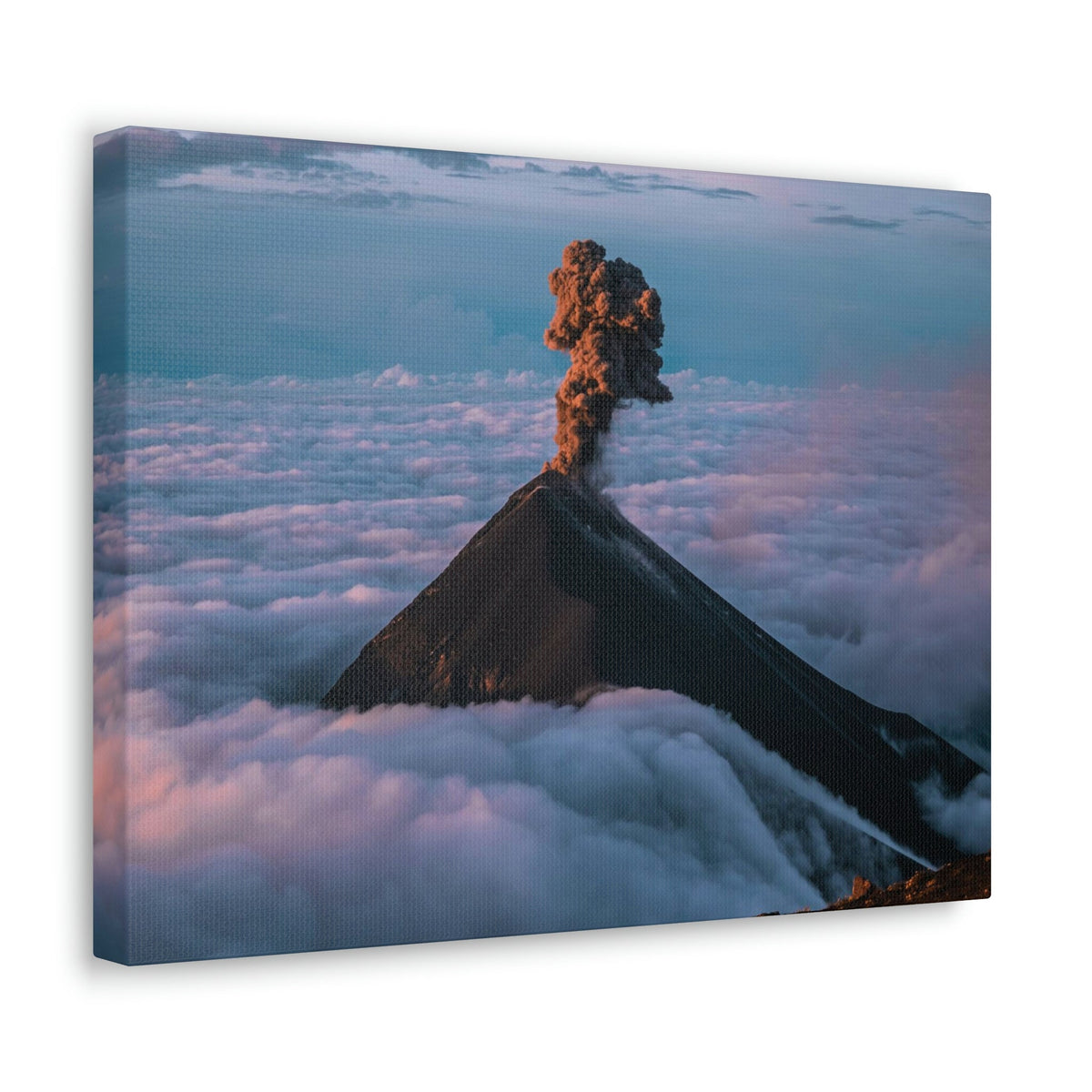 Incredible Erupting Volcano Scene Beautiful Phenomenal and Breathtaking Beauty Nature Scene Big Volcano and Clouds Wall Art Ready to Hang Unframed-Express Your Love Gifts