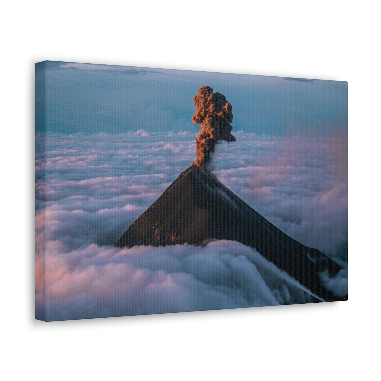 Incredible Erupting Volcano Scene Beautiful Phenomenal and Breathtaking Beauty Nature Scene Big Volcano and Clouds Wall Art Ready to Hang Unframed-Express Your Love Gifts