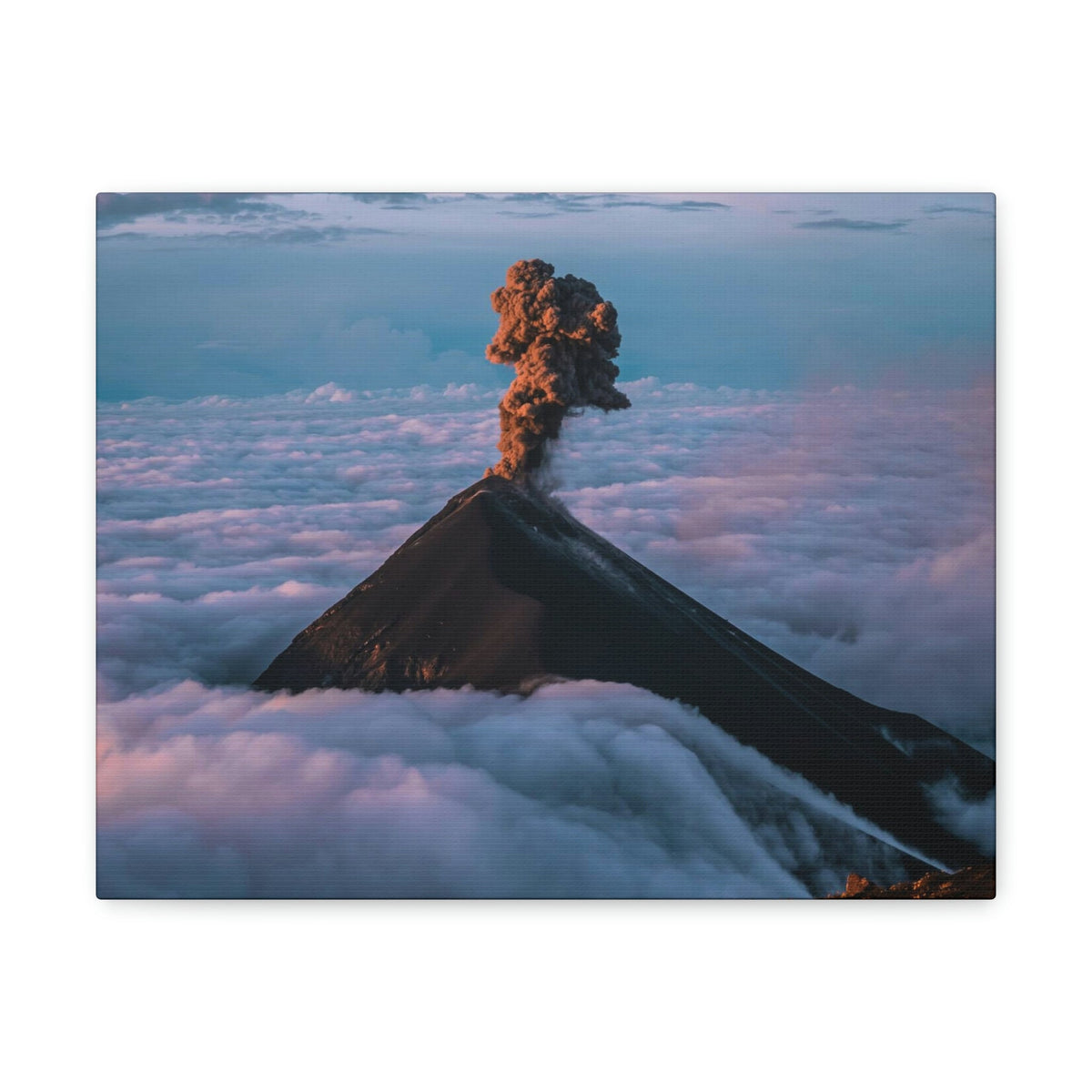 Incredible Erupting Volcano Scene Beautiful Phenomenal and Breathtaking Beauty Nature Scene Big Volcano and Clouds Wall Art Ready to Hang Unframed-Express Your Love Gifts
