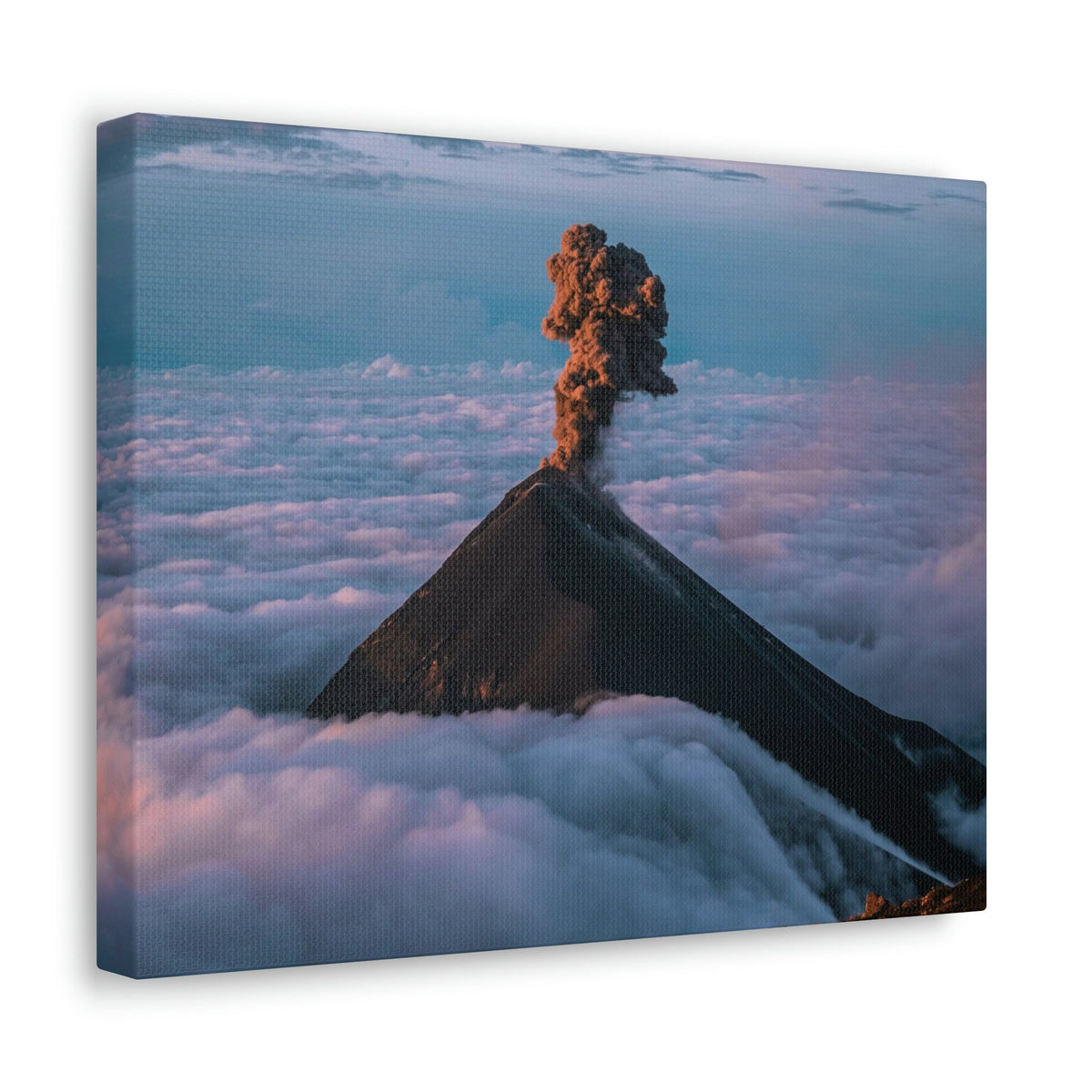 Incredible Erupting Volcano Scene Beautiful Phenomenal and Breathtaking Beauty Nature Scene Big Volcano and Clouds Wall Art Ready to Hang Unframed-Express Your Love Gifts