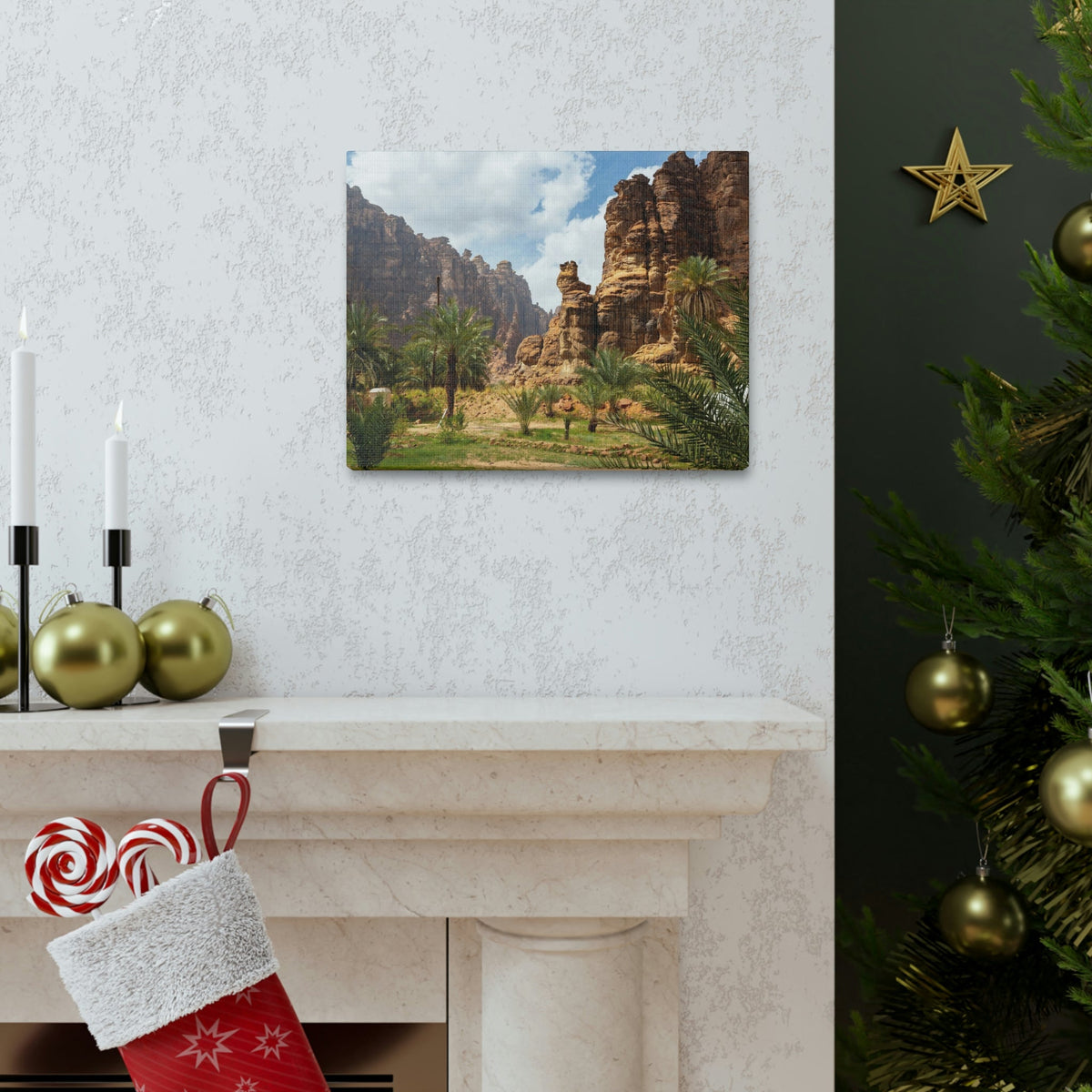 Incredible Valley View Scene Beautiful Breathtaking and Astonishing Beauty Nature Scene Big Rocks and Trees Wall Art Ready to Hang Unframed-Express Your Love Gifts