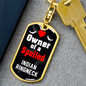 Indian Ringneck Bird Keychain Stainless Steel or 18k Gold Dog Tag Keyring-Express Your Love Gifts