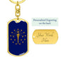 Indiana State Flag Keychain Dog Tag Stainless Steel or 18k Gold-Express Your Love Gifts