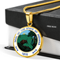 Indiana State Seal Necklace Circle Pendant Stainless Steel or 18k Gold 18-22"-Express Your Love Gifts