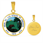 Indiana State Seal Necklace Circle Pendant Stainless Steel or 18k Gold 18-22"-Express Your Love Gifts
