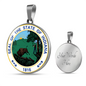 Indiana State Seal Necklace Circle Pendant Stainless Steel or 18k Gold 18-22"-Express Your Love Gifts
