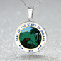 Indiana State Seal Necklace Circle Pendant Stainless Steel or 18k Gold 18-22"-Express Your Love Gifts