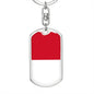 Indonesia Flag Keychain Dog Tag Stainless Steel or 18k Gold-Express Your Love Gifts