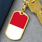 Indonesia Flag Keychain Dog Tag Stainless Steel or 18k Gold-Express Your Love Gifts