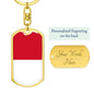 Indonesia Flag Keychain Dog Tag Stainless Steel or 18k Gold-Express Your Love Gifts