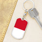 Indonesia Flag Keychain Dog Tag Stainless Steel or 18k Gold-Express Your Love Gifts